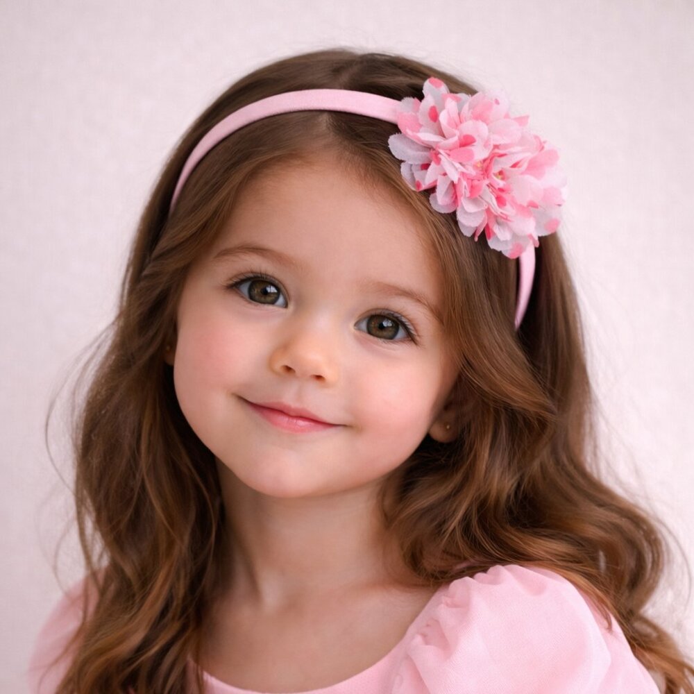 Halabaloo Charming Boutique Thin Hard Headband Pink w/Pink Hearts One‎ Size NWOT